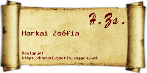 Harkai Zsófia névjegykártya